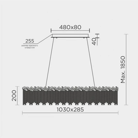 Подвесная люстра светодиодная хрустальная Modelux ML.8250.1100 GD