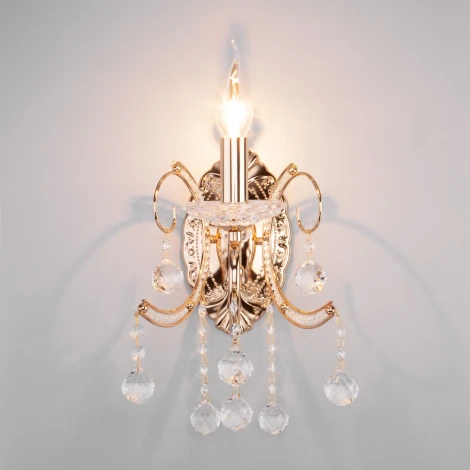 Бра Eurosvet Collana 10096/1 золото/прозрачный хрусталь Strotskis