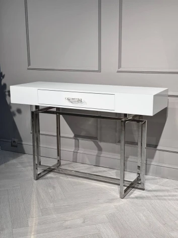 Стол-консоль IST-CASA Гарда-1 P-MJ-003, 120х40х76 см, белый/хром