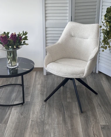 Стул M-City OVE 360 град. поворот. RAVEN22 Бежево-белый, ткань / Черный