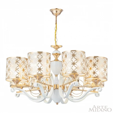 Подвесная люстра Arte Milano Florentia-3097 303097/8 Wh/Gd (220V, на цепи)