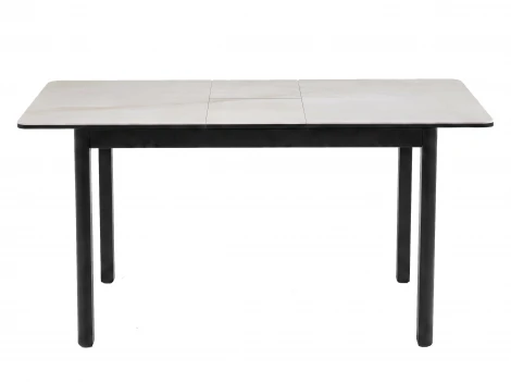 Стол DikLine DKQ120 Керамика белый Icelandic white jade (Ostra Bianco Light)/подстолье черное/опоры черные 00-00086675