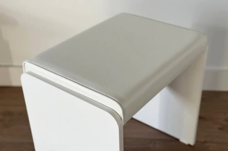 Гламур Пуф Mebelson (ЛДСП,ПВХ,Экокожа/Белый) арт.MDG-010.0133