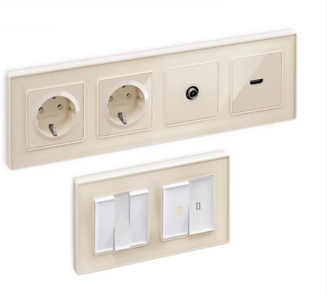 Рамка Ambrella Volt ALFA Arctic (Бежевый Стекло органическое) 3-ая AF580303