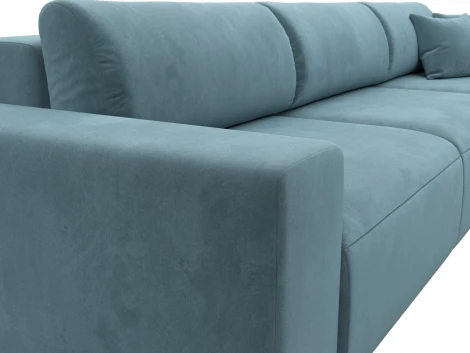 Диван прямой Лига-036 НПБ Классик Лонг (Бирюзовый/Велюр) Лига Диванов арт.121323