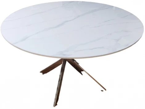 Стол обеденный IST-CASA Элис Силвер DT-2850, 120х120х75 см, белый мрамор