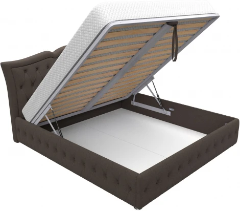 Кровать интерьерная Герда 180 (Коричневый/Рогожка) Лига Диванов арт.123068