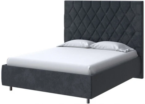 PROxSON Кровать Rhomby без основания (Ткань: Велюр Casa Графитовый) 200x190