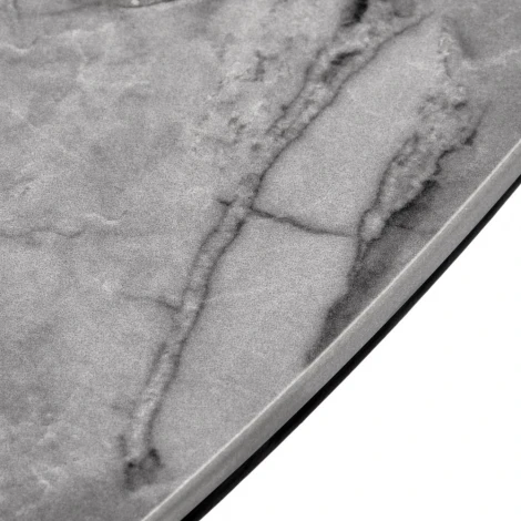 Стол Rudolf круглый раскладной 100-130x100x75см, серый керамогранит, черный Bradex Home арт.RF 0643