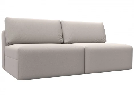 Диван прямой модульный Лига-060 НПБ (ЛДСП,Брус,Фанера/Пластик/Замша/Бежевый) Лига Диванов 129468