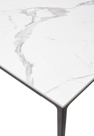 Стол NOTO 180 SINTERED STONE GLOSS STATUARIO WHITE / BLACK