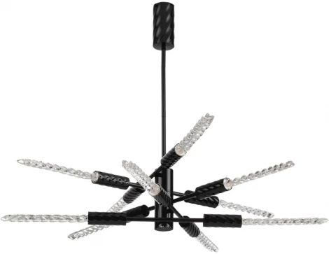 Потолочная люстра на штанге Odeon Light Kolos 5459/28L черный глянцевый/прозрачн./металл/стекло LED 28W 3000K (220V)