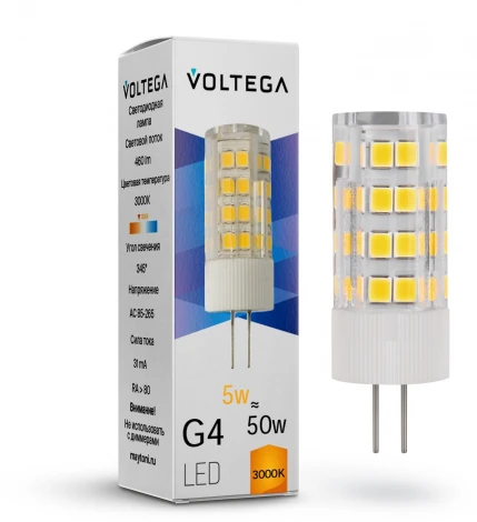 Светодиодная лампа Voltega Simple 7183 Capsule 5W 3000K G4
