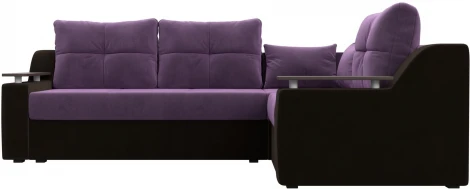 Диван угловой Кронос правый угол (Сиреневый,Коричневый/Микровельвет) Лига Диванов арт.114627