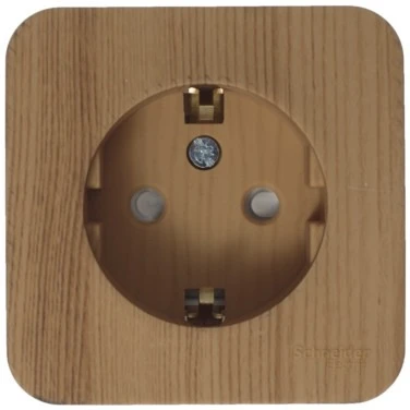 Розетка накладная с заземлением и шторками (ясень) Systeme Electric Blanca BLNRA011115