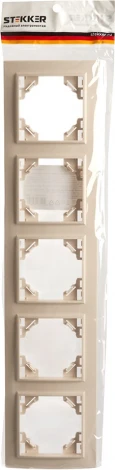 Рамка на 5 постов (слоновая кость) Stekker Эрна 39621