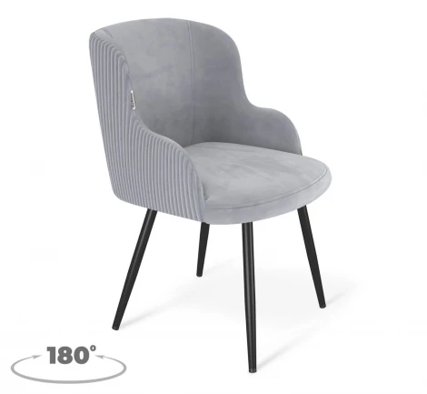 Стул Sheffilton SHT-ST39-4/S1470-VP стальной серый/вельвет/черный муар 9642431901