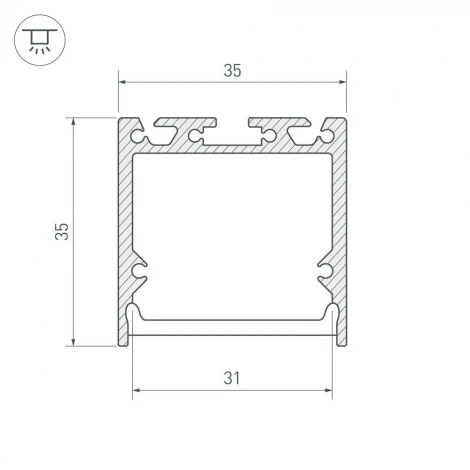 Профиль с экраном SL-LINE-3535-2500 BLACK+OPAL (Алюминий) 027986 Arlight SL-LINE
