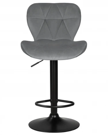 Стул барный DOBRIN BARNY BLACK (серый велюр (MJ9-75)) 5022_BlackBase-LM BLACK, цвет сиденья серый (MJ9-75), основания черный