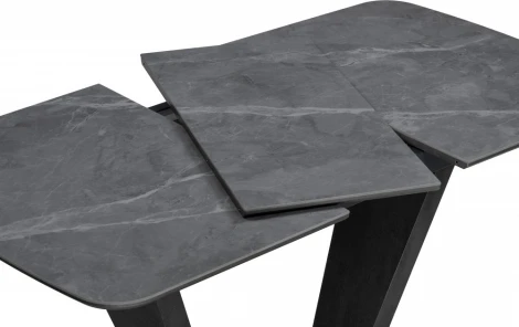 Стол на тумбе Петир (Петир 120(160)х80х75 larka grey / черный) Woodville арт.588012