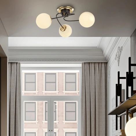 Потолочная люстра Arte Milano Neapolis-76408 276408/3 BK/GD (220V, шар)