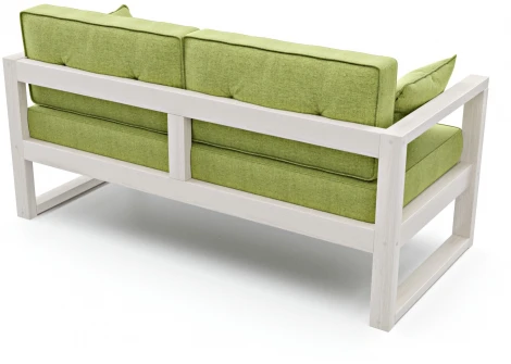 Диван Arsko Астер Мини беленый дуб зеленая рогожка