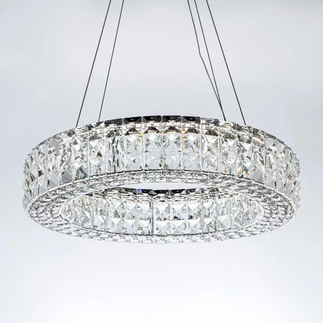 Подвесная люстра светодиодная хрустальная с пультом с регулировкой цветовой температуры Modelux MODELUX ML.331.600 CR
