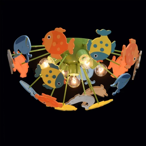 Потолочная люстра MW-Light Улыбка 365014605 (для детской, 220V, для девочки, для мальчика, рыбки)