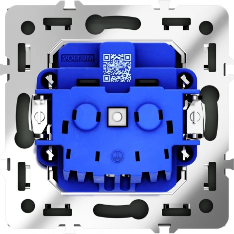 Розетка с заземлением и шторками (черный матовый) Voltum S70 VLS040208