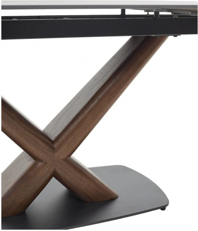 Стол M-City BLANCO 160 MATT BLACK MARBLE SOLID CERAMIC / Орех