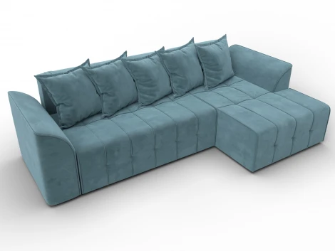 Диван угловой Лига-113 угол правый (ДСП,Велюр/Бирюзовый) Лига Диванов 136722