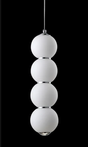 Подвесной светильник Crystal Lux DESI SP4 CHROME/WHITE (LED, 220V, на проводе, шарики, бусы)