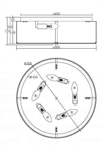 Потолочная люстра Maytoni Ripple MOD096CL-05CH (220V, круглые)
