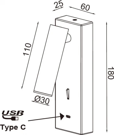 Спот для чтения Mantra Tarifa 8986 (LED, 220V, выключатель)