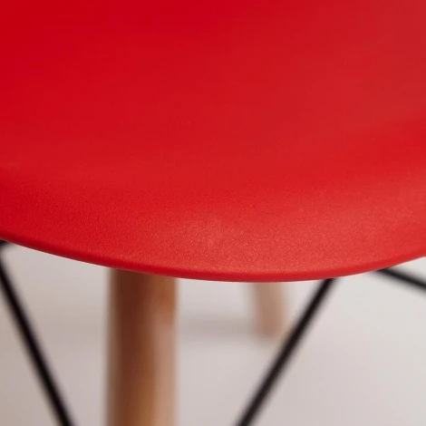 Стул CINDY (EAMES) (mod. 001) красный/red (дерево береза/металл/сиденье пластик)