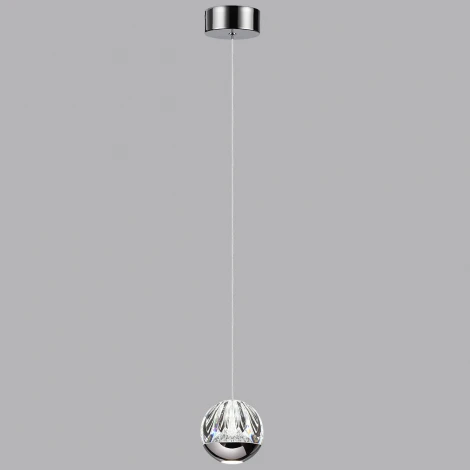 Подвесной светильник Odeon Light Sono 5100/5L хром/прозрачный/акрил "2 в 1" LED 5W 4000K (220V, на проводе, шар)