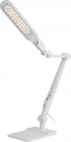 Офисная настольная лампа светодиодная на струбцине с регулировкой цветовой температуры и яркости ЭРА NLED-497-12W-W (220V, сенсорный выключатель)