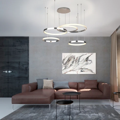 Подвесной светильник Eurosvet Posh 90175/5 (регулировка яркости, LED, 220V, пульт управления, на тросе, кольцо)