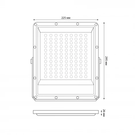 Прожектор уличный светодиодный 6500K серый Uniel ULF-F51D-100W/6500K IP65 200-240V GREY