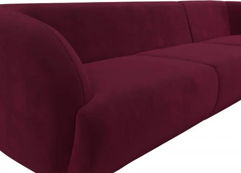 Диван угловой Лига-041 правый угол (Бордовый/Микровельвет) Лига Диванов арт.122183
