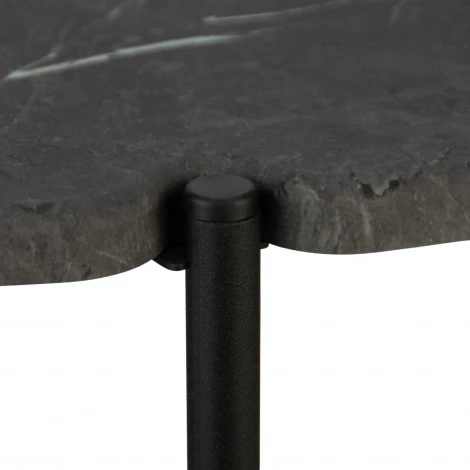 Стол журнальный МеталлАрт М025 черный мрамор/черный Mebelik 009497