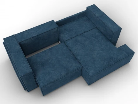 Диван угловой Лига-061 угол правый (ДСП,Брус,Фанера,Велюр/Синий) Лига Диванов 131147