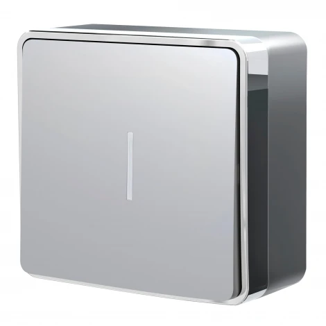 Выключатель одноклавишный с подсветкой Gallant (серебряный) Werkel W5010106 (a052766)