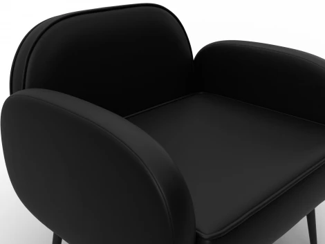 Кресло Лига-086 (Фанера/Металл/Экокожа/Черный) Лига Диванов 132434