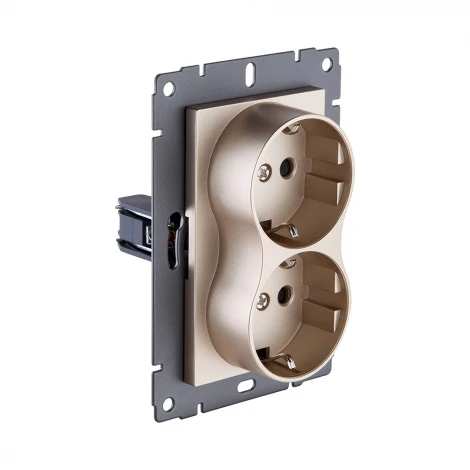Розетка штепсельная SCHUKO двойная 16A/250 В золотой Kollinger REA-032GD для Aspekt, Eleganz, Reflex