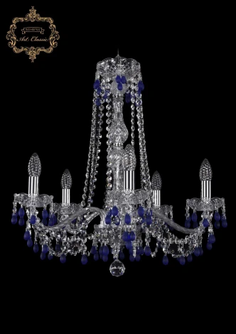 Подвесная люстра Art Classic 11.24 11.24.5.200.h-59.Cr.V3001 (220V, хрусталь, на цепи, подсвечник, свеча)