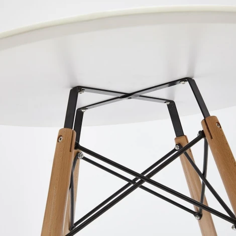 Стол CINDY NEXT (mod.80-MDF) белый/натуральный (металл/мдф/бук)