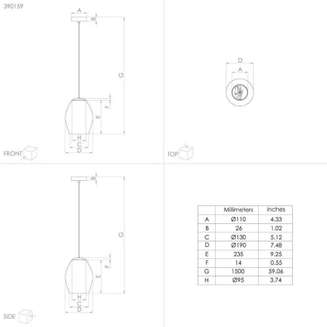 Подвесной светильник Eglo Estanys 1 390159 (220V, на проводе)