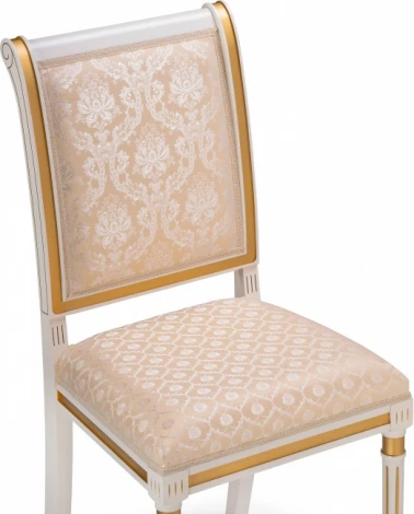 Стул деревянный Woodville Рембрандт молочный / золото патина арт.615203