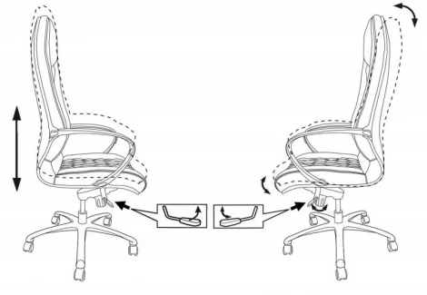 Кресло руководителя Бюрократ _Aura черный кожа крестовина алюминий